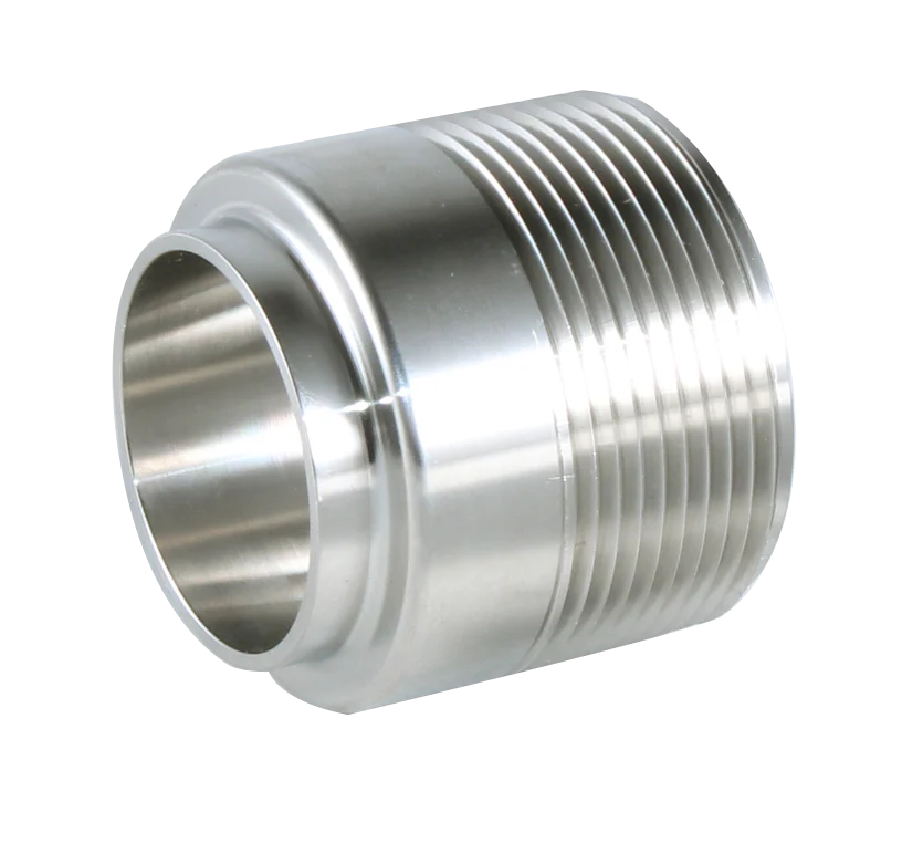 1/2" Butt-Weld X Male NPT Adapter - Machine Finish (19WB) - T316L Stainless Steel - Wayland Industries - W619WB-.50