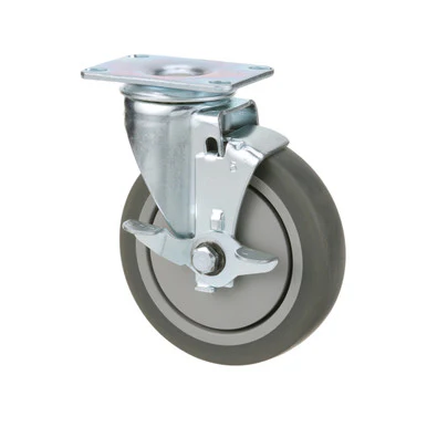 1 3/4 in x 2 7/8 in Locking Swivel Plate Caster W/ 5 in Wheel