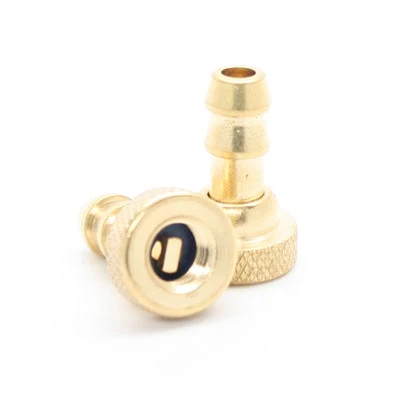 1/4" Hose Barb to Schrader Valve Fitting - Solid Brass