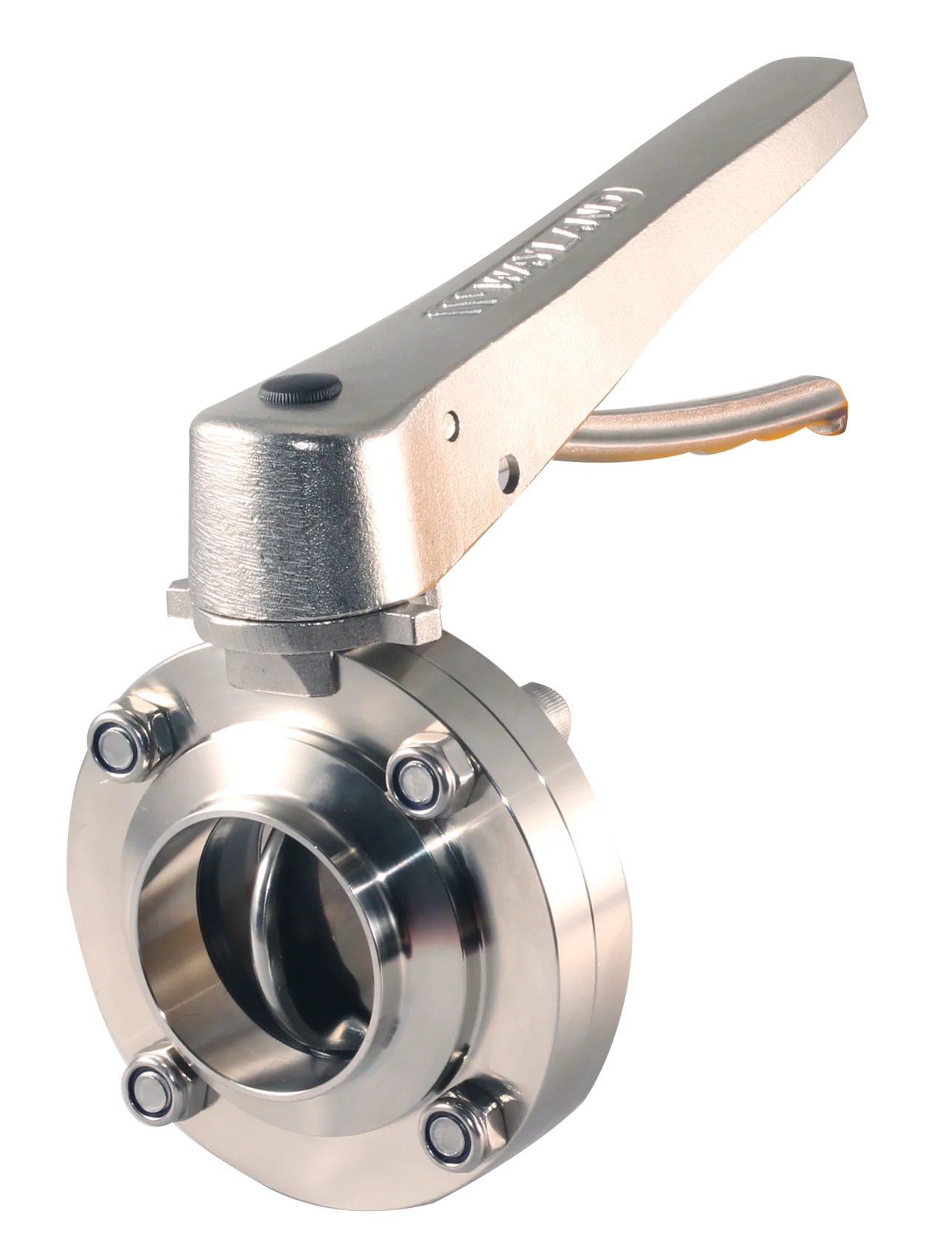 1" Butt-Weld Butterfly Valve Stainless Trigger Handle - Silicone (BFVBW-TS)  - T316L Stainless Steel - Wayland Industries - W6BFVBW-S-1-TS