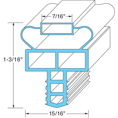 22 3/4 in x 24 3/4 in 4-Sided Magnetic Door Gasket Replaces Randell IN GSK1015 22-1