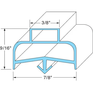 23 3/4 in x 26 1/8 in Door Gasket Replaces Delfield 1701087 24-3