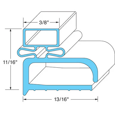 24 1/4 in x 24 1/2 in 4-Sided Magnetic Door Gasket 24-1