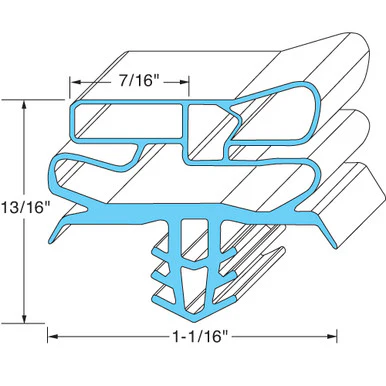24 in X 29 15/16 in Door Gasket Replaces Delfield 1701289 29-15