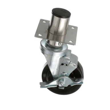 4 in Plate Caster With Brake