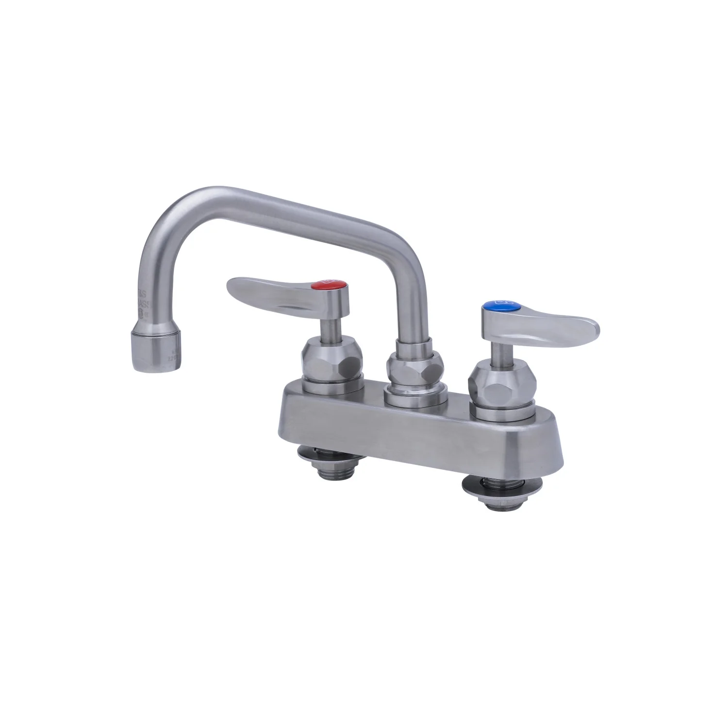 T&S Brass S-1110-CR 4" Deck Mount Stainless Steel Workboard Faucet - 6" Swing Nozzle & Cerama Cartridges