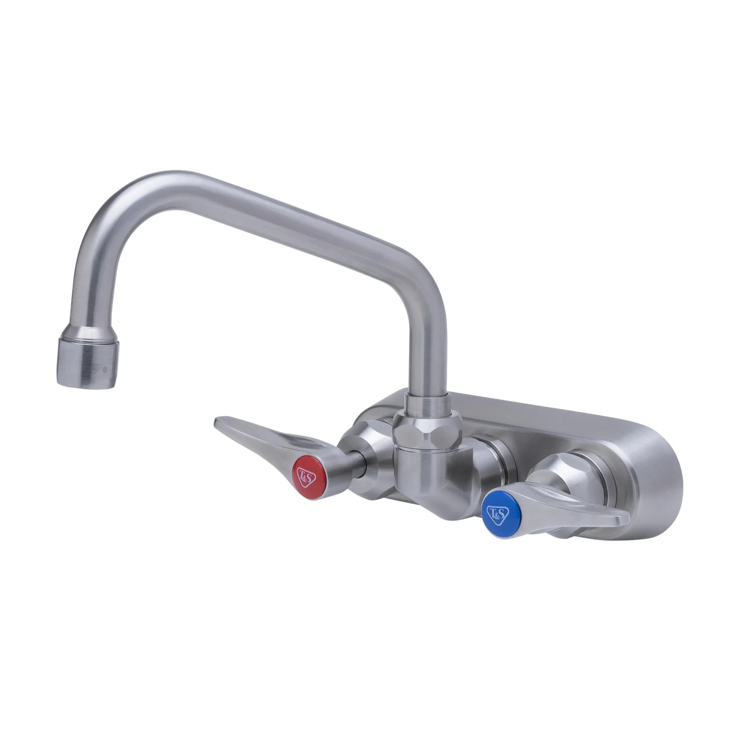 T&S Brass S-1115-CR 4" Wall Mount Stainless Steel Workboard Faucet - 6" Swing Nozzle & 2.2 GPM Aerator