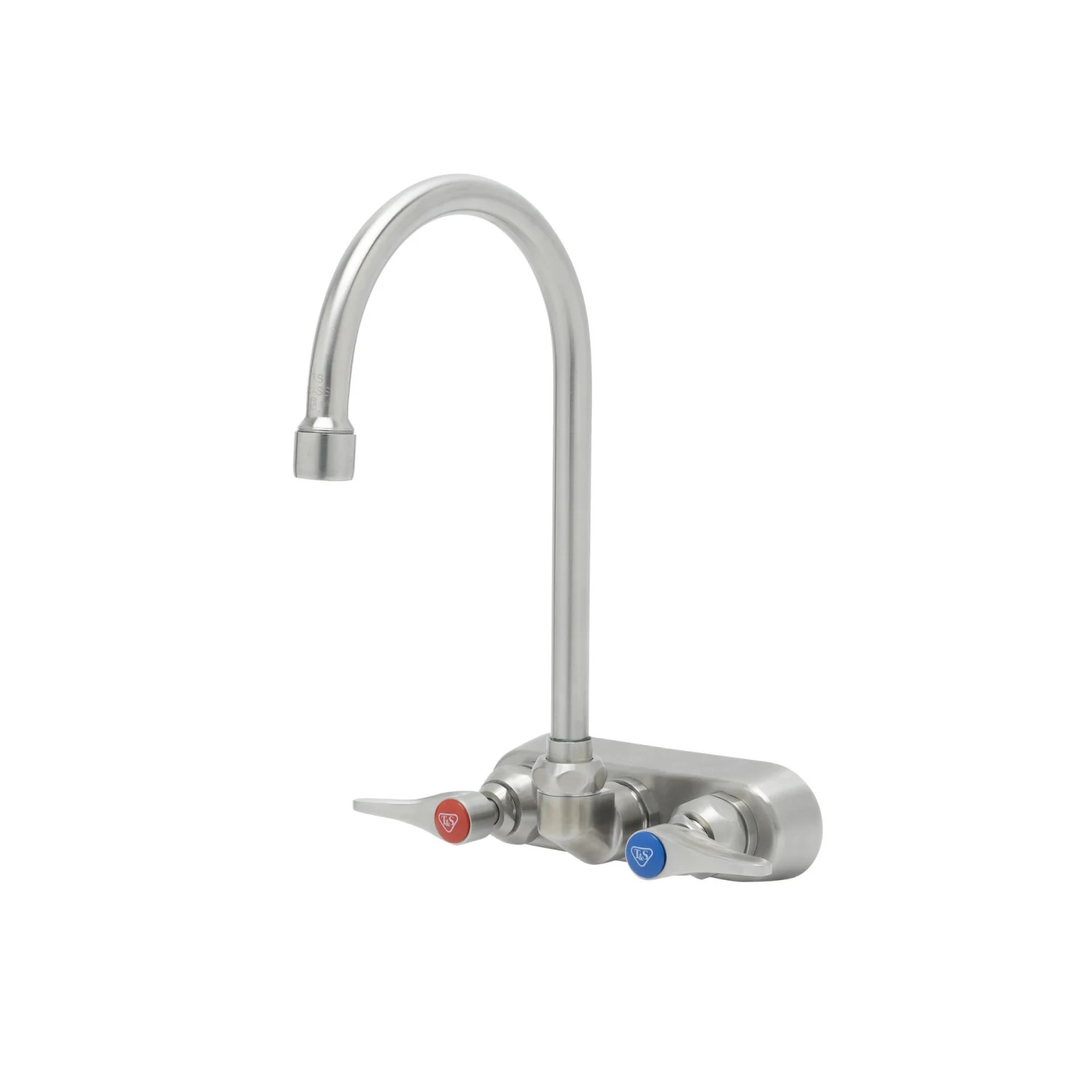 T&S Brass S-1146 8" Wall Mount Stainless Steel Workboard Faucet - 6" Gooseneck Spout