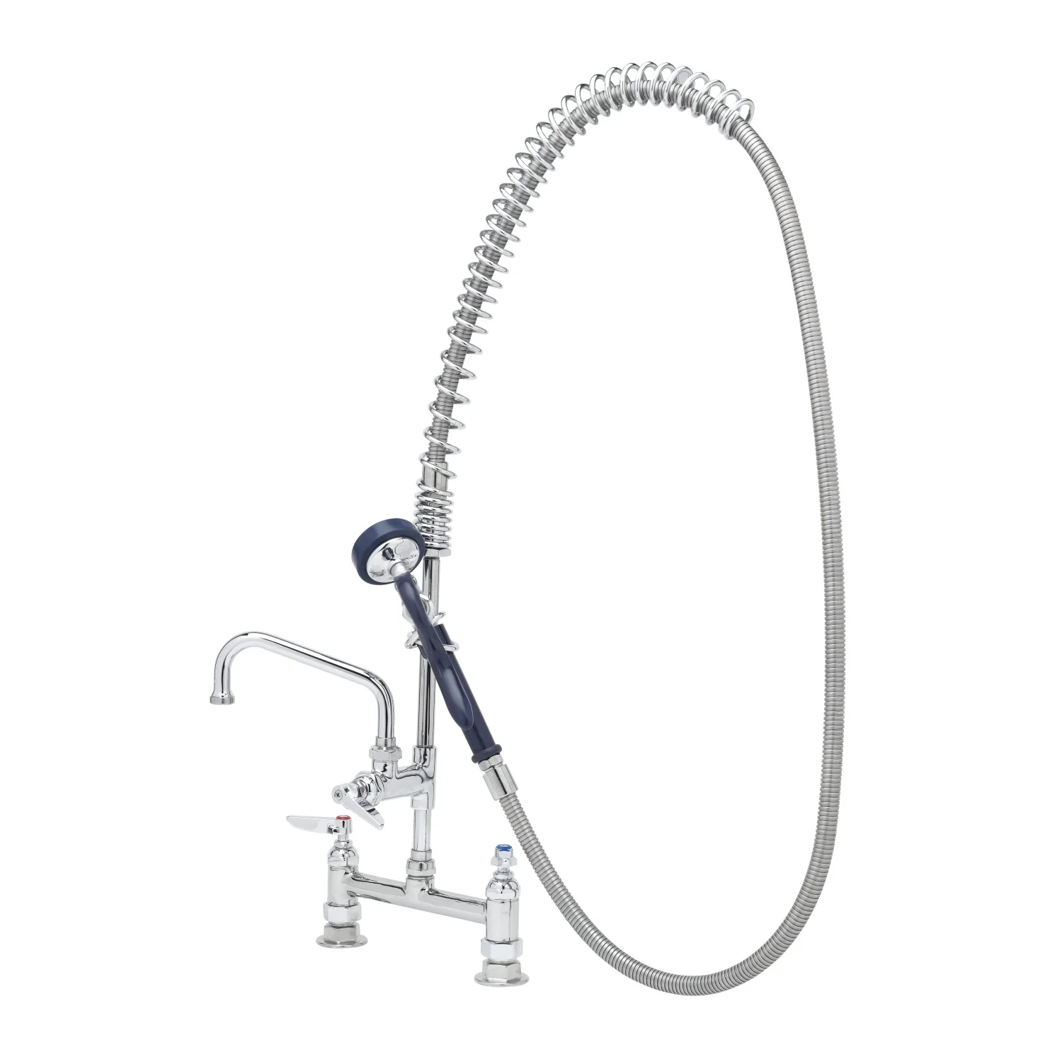 T&S Brass P3-8DOSN06PZLXA 6" Swing Nozzle 8" Deck Mount Pet Grooming Unit - 8" Riser & EB-0107-035 Valve
