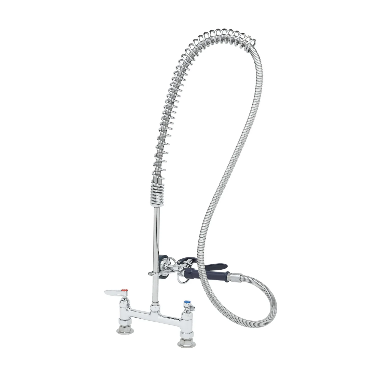 T&S Brass P3-8DOSN00PZLXB 12" Riser 8" Deck Mount Pet Grooming Unit - Spring Action & EB-0107-035 Valve