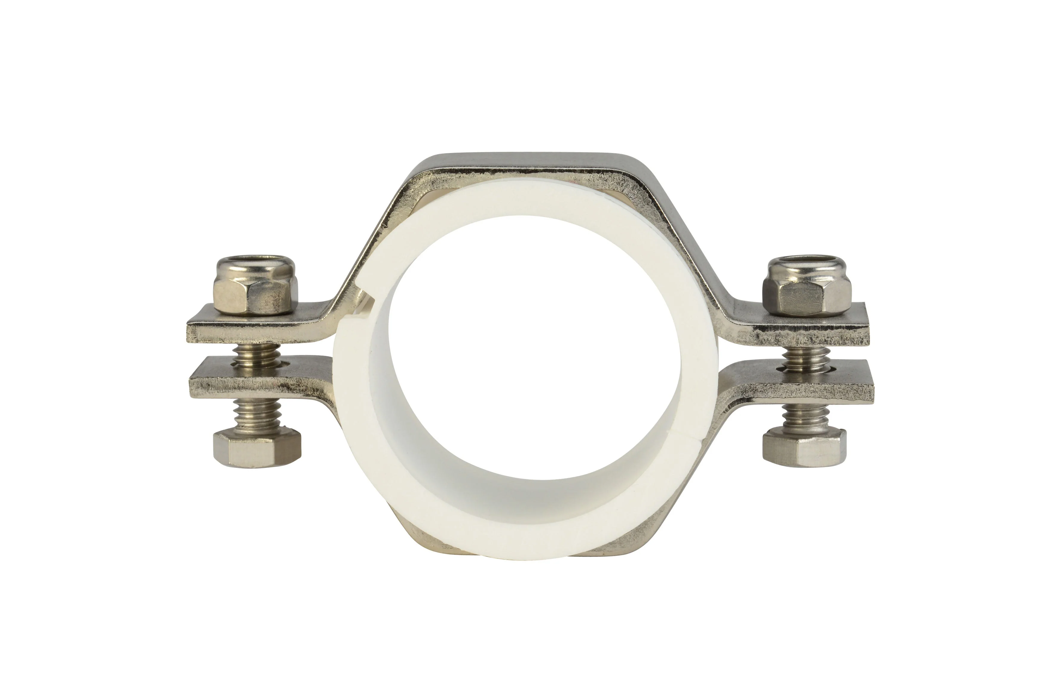 8" Tube Hex Hanger W/ PVC Sleeve (PVCT) - T304 Stainless Steel - Wayland Industries - PVCT-8