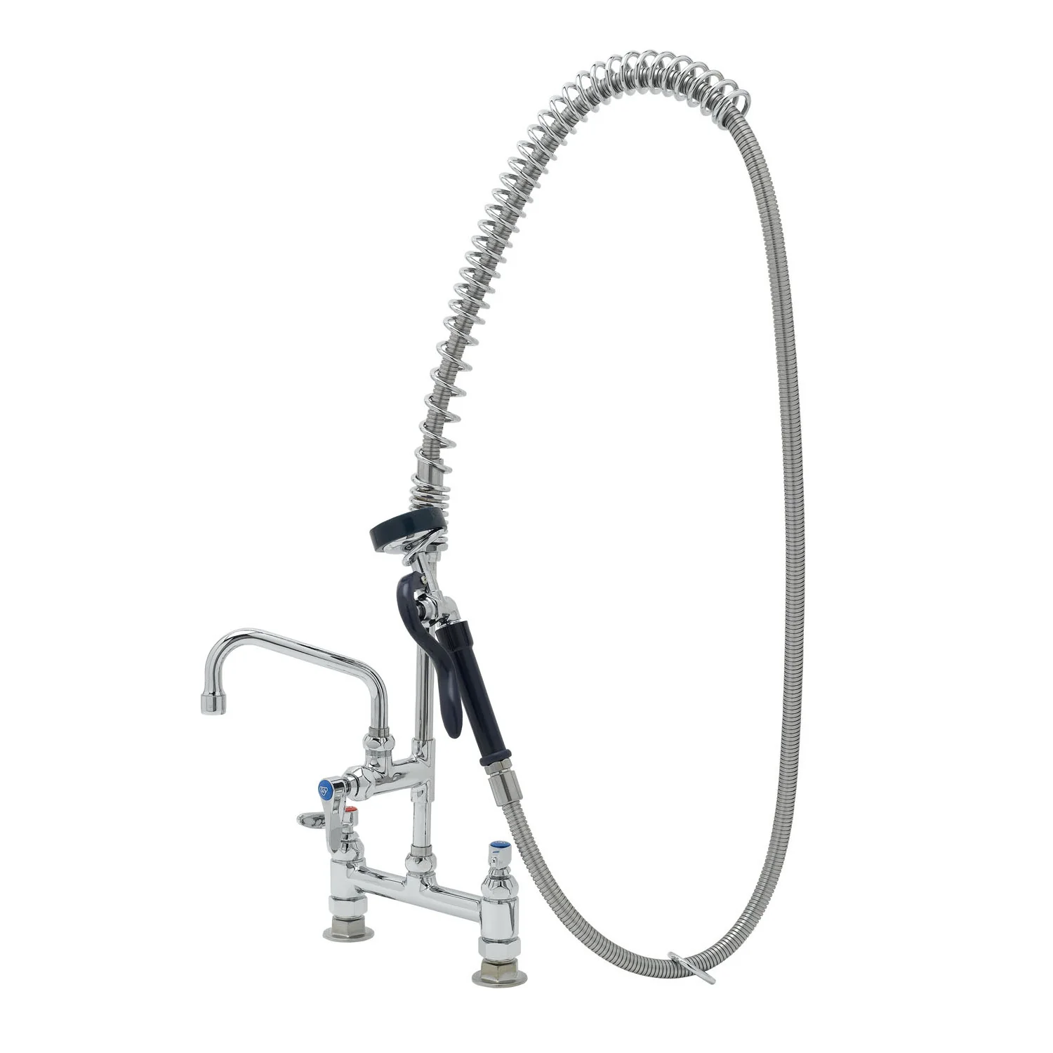 T&S Brass PB-8DOSN06PZLXA 6" Swing Nozzle 8" Deck Mount Pet Grooming Unit - 8" Riser & Spring Action