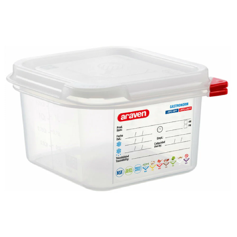 Carlisle 03024 1.9 Quart Food Storage Container with Airtight Lid Polypropylene