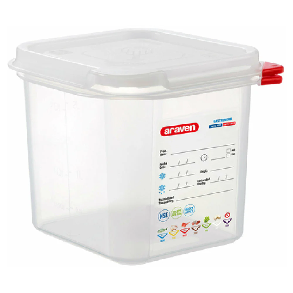 Carlisle 03025 2.7 Quart Food Storage Container with Airtight Lid Polypropylene