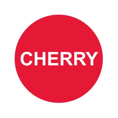 Bargun Button Cap Round, Cherry, Red Cap White Letter
