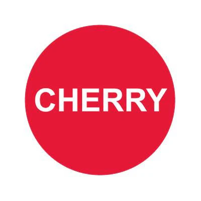 Bargun Button Cap, Round, Cherry, Red Cap, White Letter - PH10-74-065
