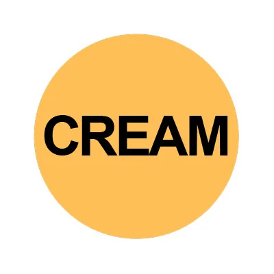 Bargun Button Cap Round, Cream, Orange Cap Black Letter