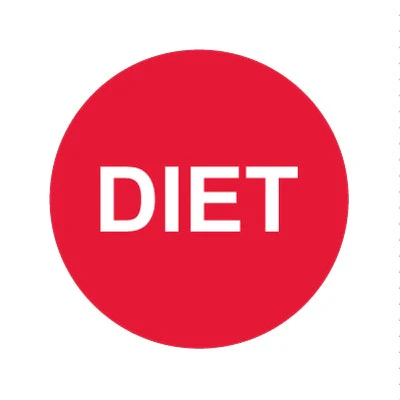 Wunder-Bar 'Diet' Button Cap - Round Red with White Lettering