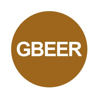 Bargun Button Cap, Round, GBeer, Brown Cap, White Letter - PH10-74-240