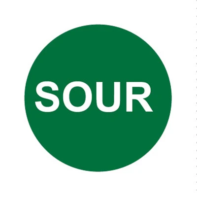 Bargun Button Cap Round, Sour, Green Cap White Letter