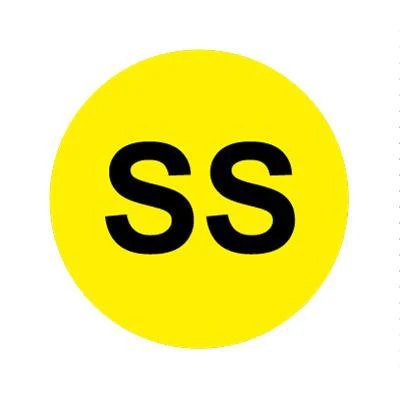 Bargun Button Cap, Round, SS, Yellow Cap, Black Letter - PH10-74-052