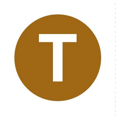 Bargun Button Cap, Round, T, Brown Cap, White Letter - PH10-74-033