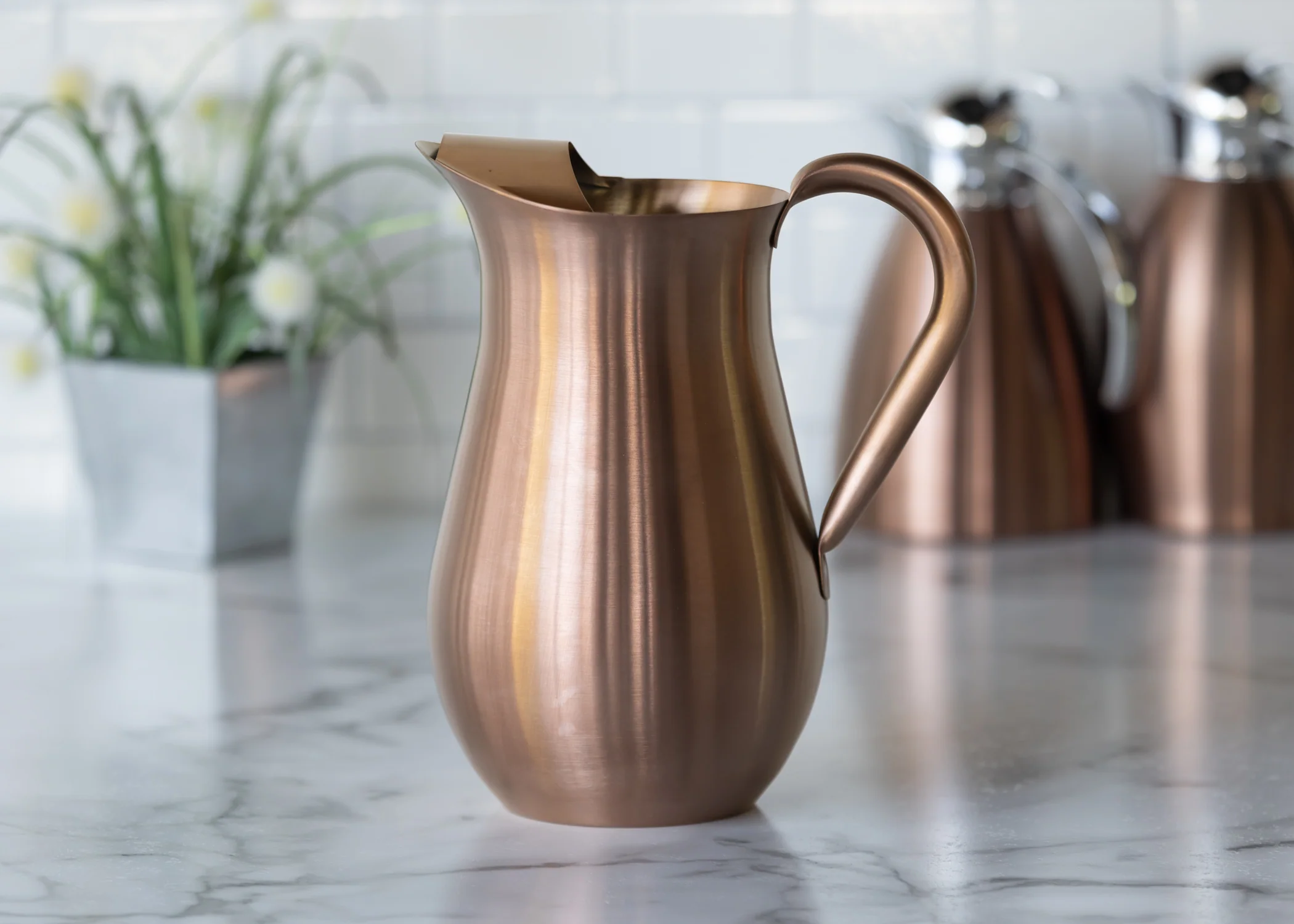 Bell Pitcher 2-Liter Stainless Steel Pitcher with Ice Guard in Rose Gold - Image 2