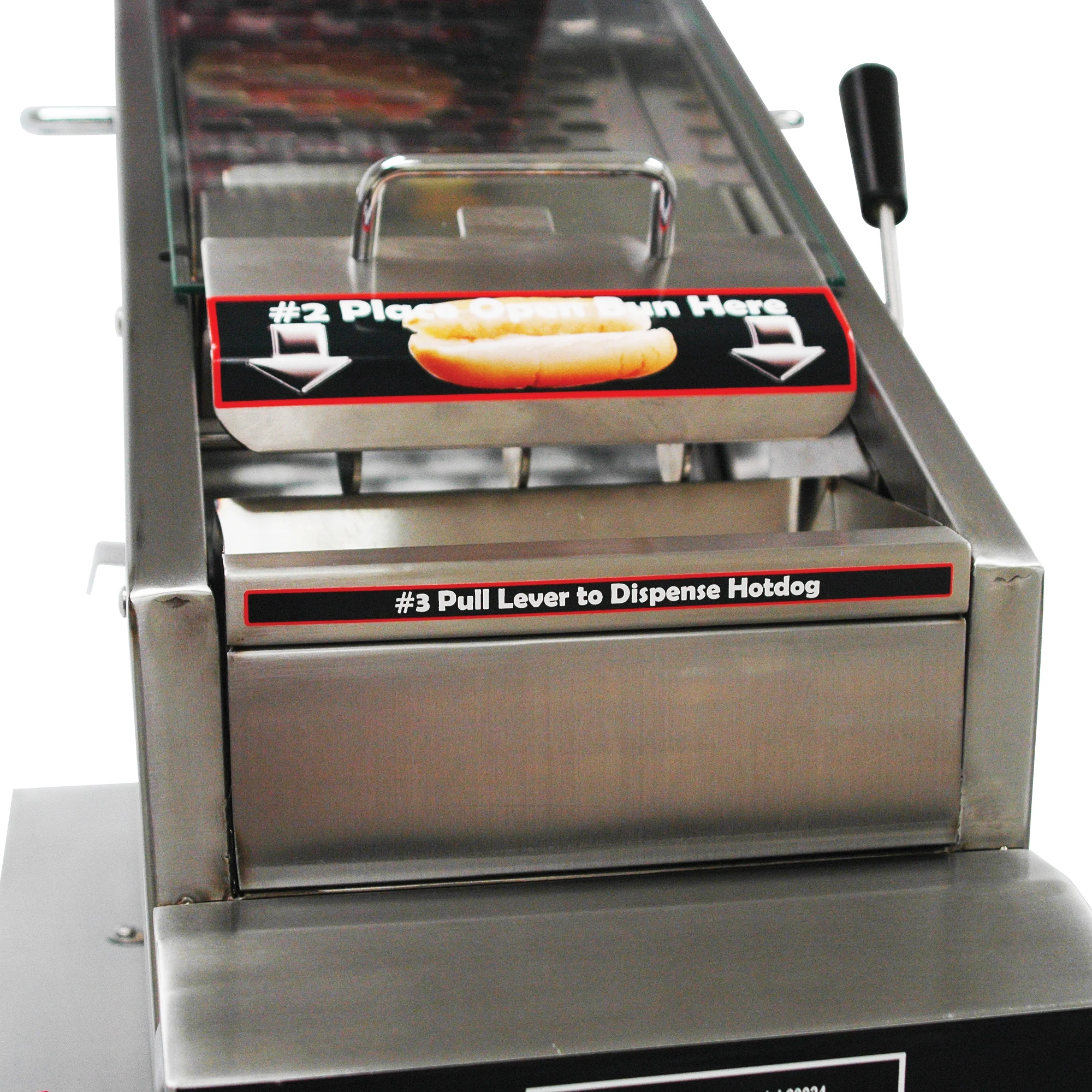 Winco 60024 15 Inch Hot Dog Grill Electric with Slide Tray and Water Reservoir - Image 6