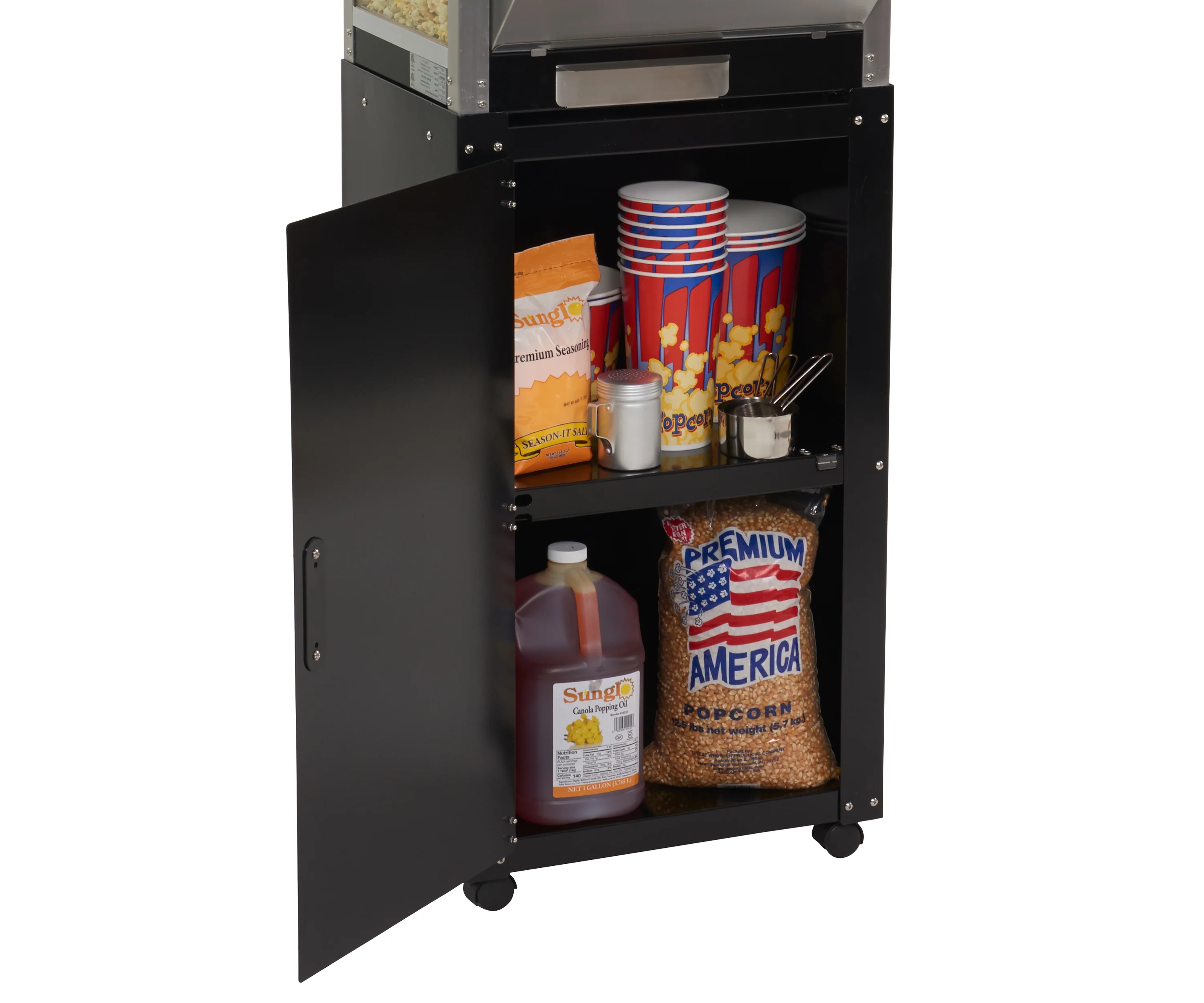 Winco 30050 21 Inch Black Benchmark Pedestal for Metropolitan Popcorn Machines - Image 5
