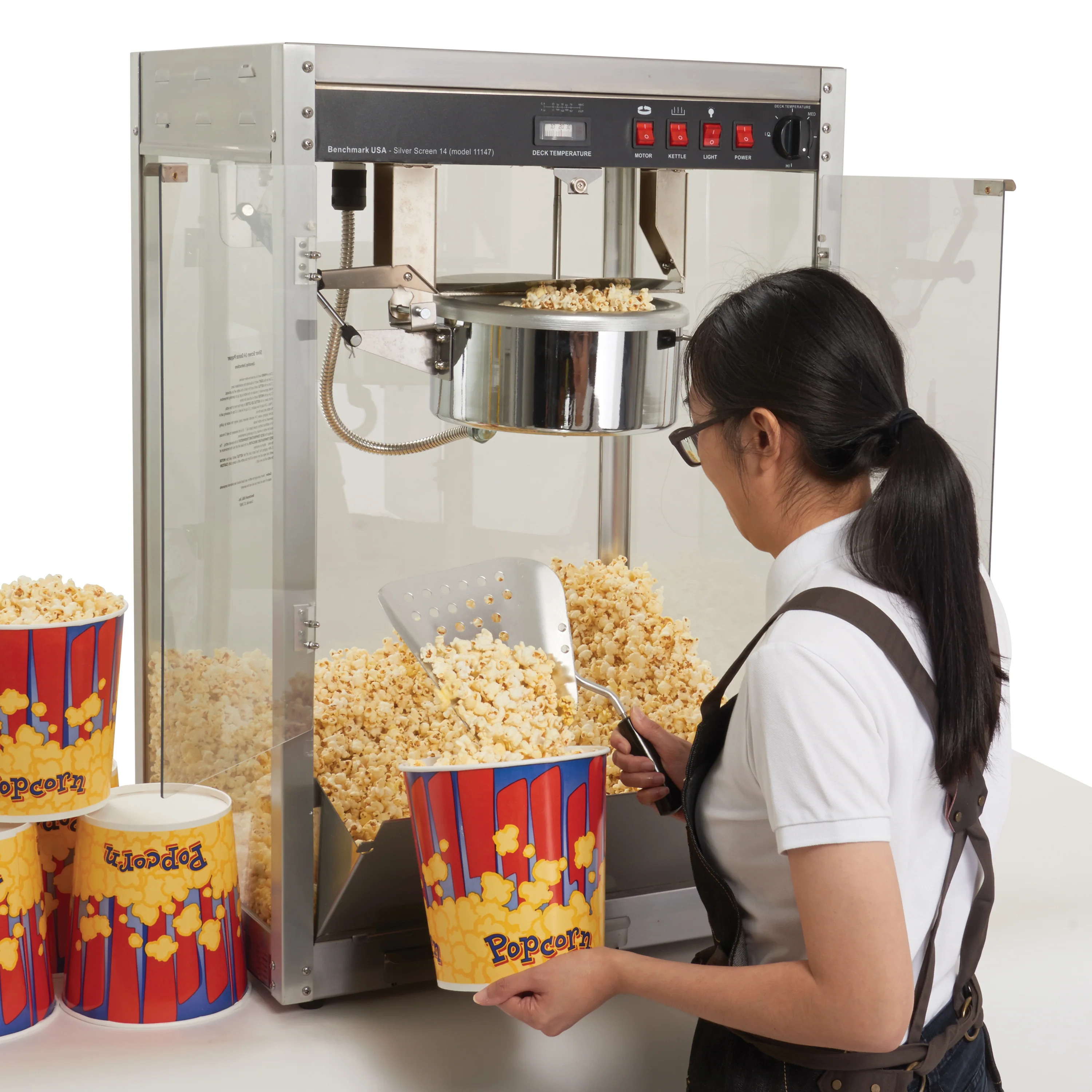 Winco 11147 14 Oz Electric Popcorn Popper Countertop Stainless Steel - Image 2