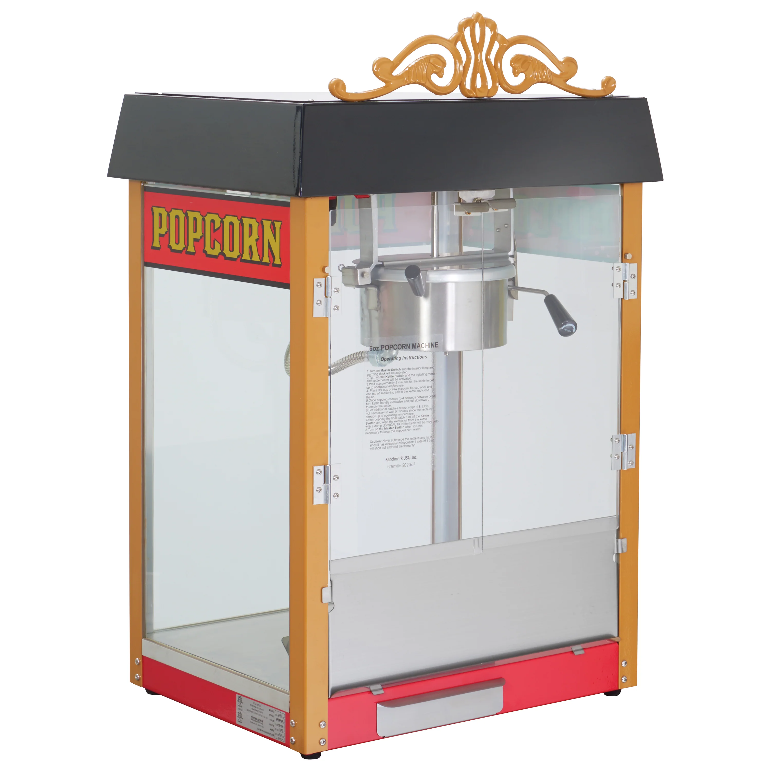 Winco 11060 21 Inch Electric Popcorn Popper with Heated Warming Deck - Image 2
