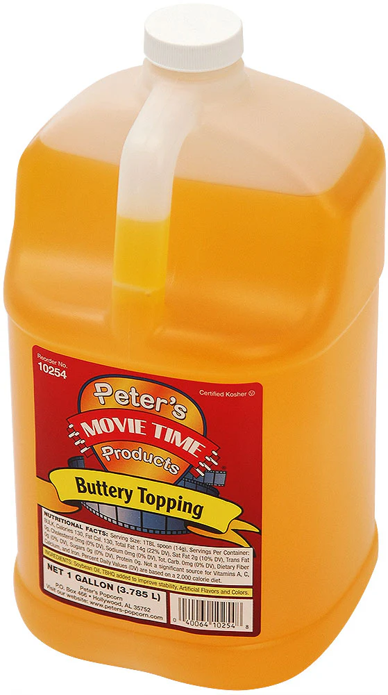 Winco 40017 7 Inch Buttery Topping 1 Gallon for Popcorn Supplies - Image 2