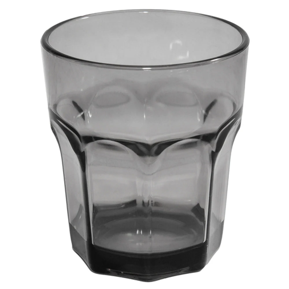 Carlisle 581218 12 Oz Faceted Smooth Black SAN Plastic Tumbler