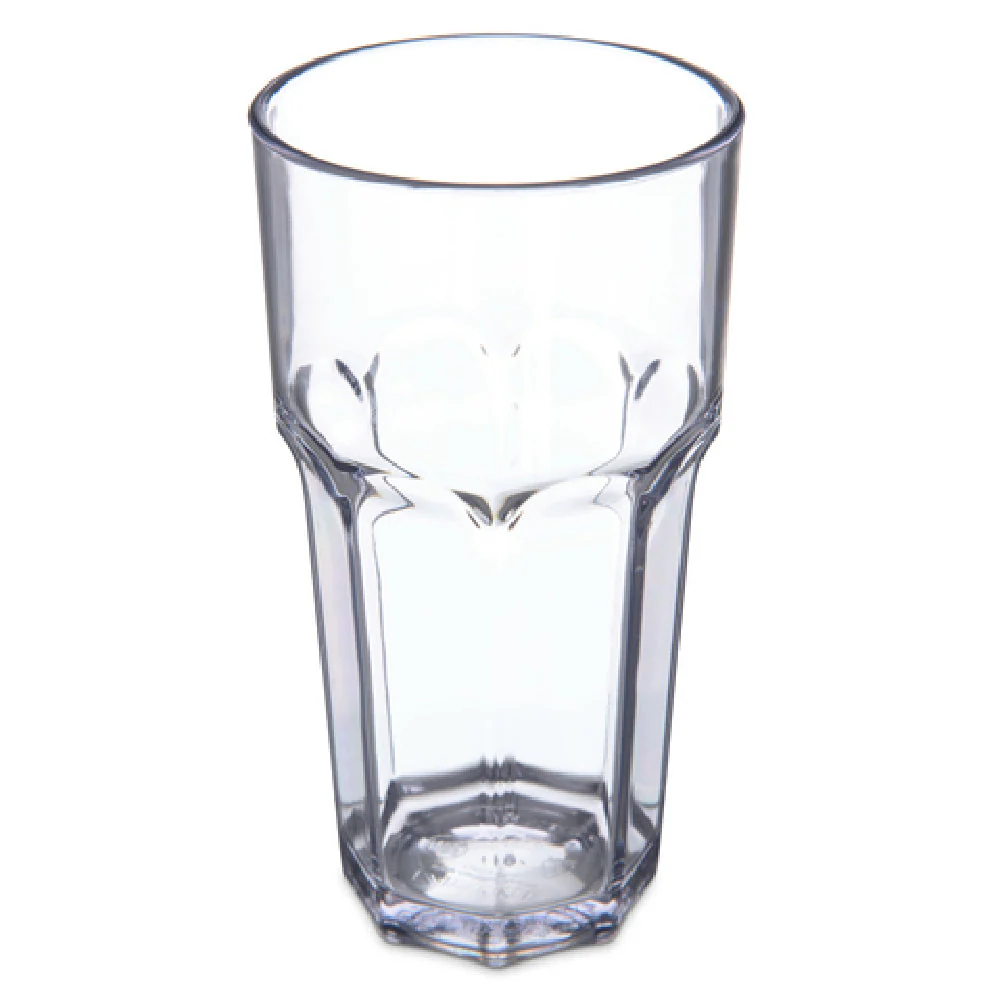 Carlisle 581607 16 Oz. Tumbler Faceted Clear SAN Dishwasher Safe