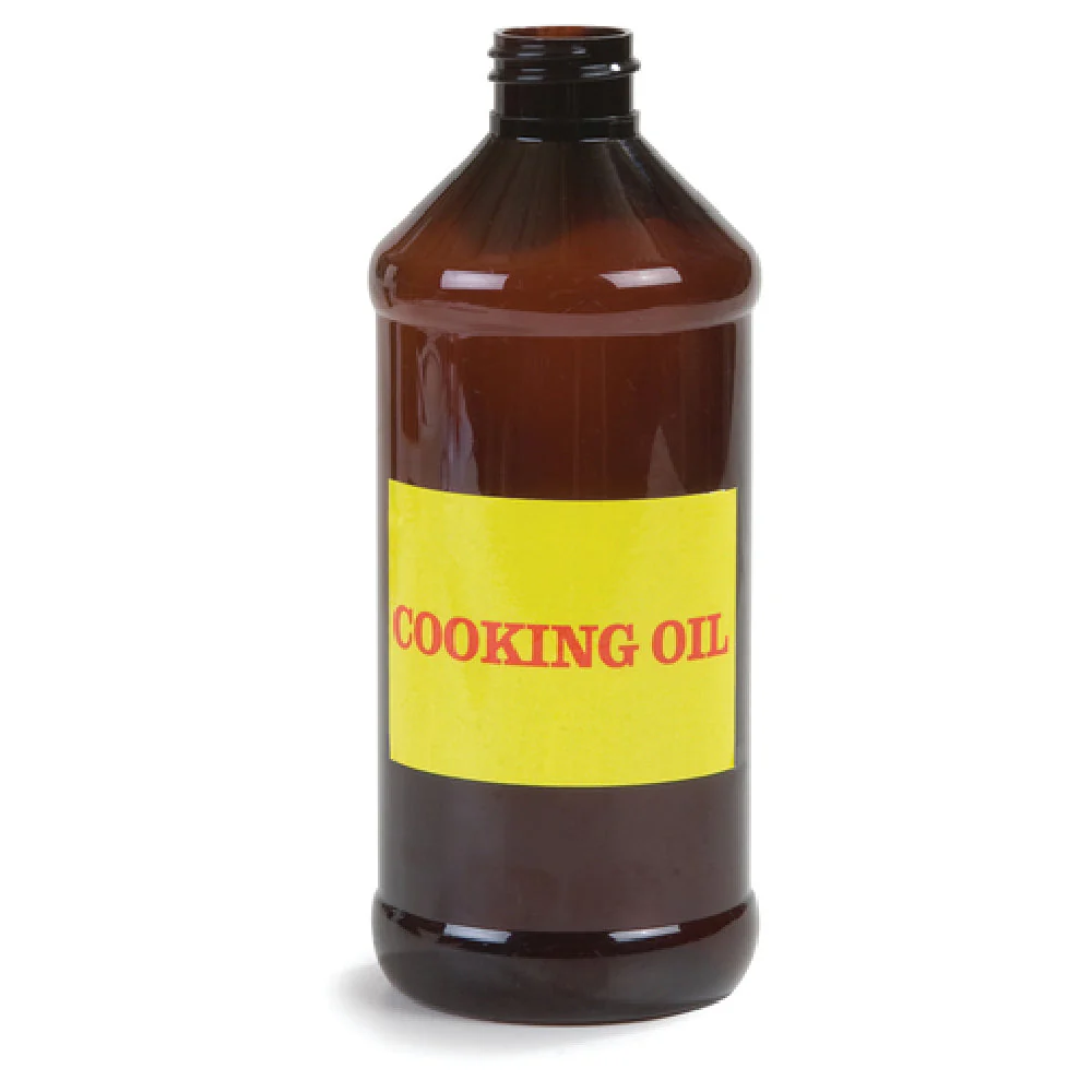 Carlisle 381613 16 Oz Oil Bottle Pre-labeled Amber Plastic - Sprayer Sold Separately