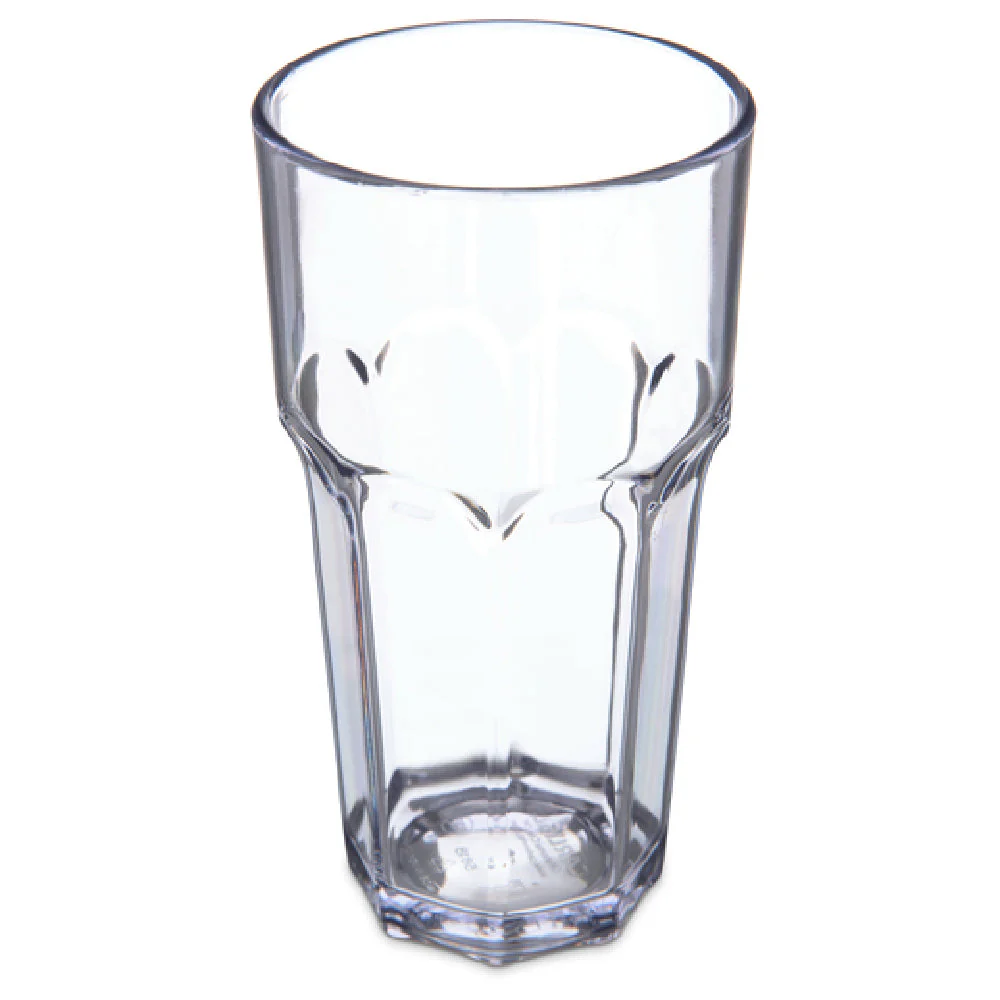 Carlisle 581807 18 Oz Faceted Shape Tumbler Smooth Clear SAN Plastic