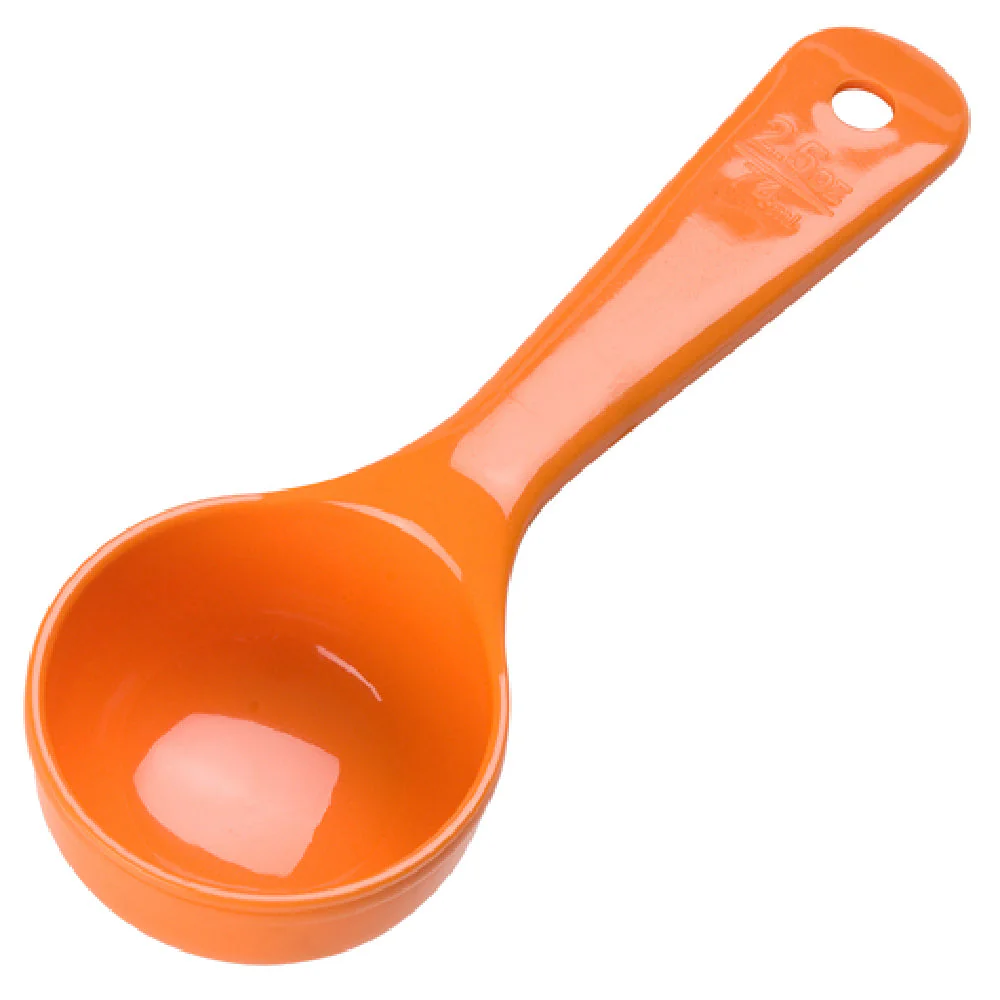 Carlisle 492524 2-1/2 Oz Portion Spoon Solid Short Handle Orange Acetal