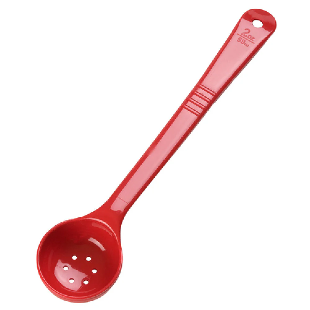 Carlisle 396105 2 Oz Perforated Portion Spoon Acetal Red Dishwasher Safe
