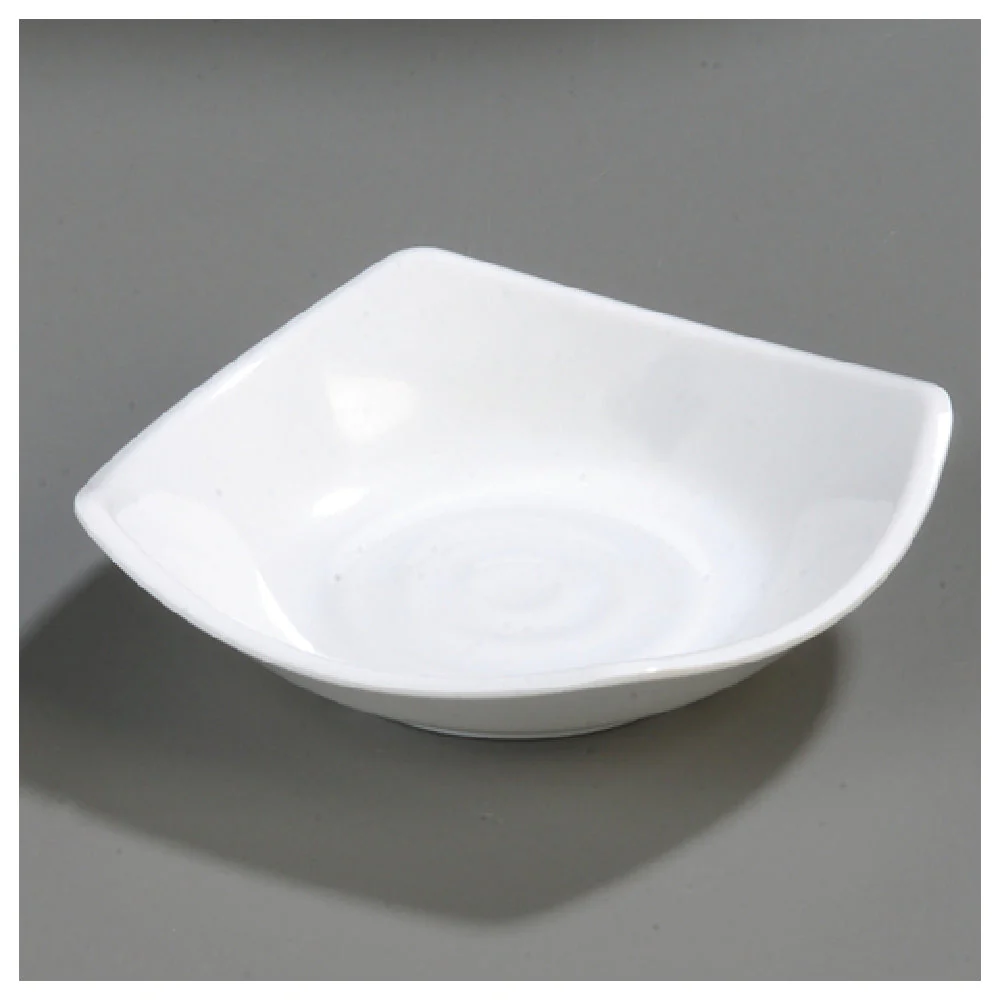Carlisle 794202 5 Oz Square Side Dish Renforced Rim BPA Free Melamine White