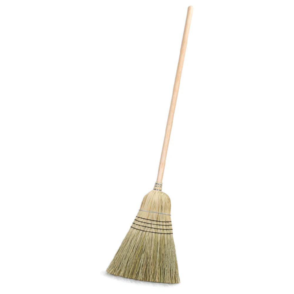 Carlisle 4135467 12 Inch Broom with Blended Corn Bristles Heavy Duty Lacquered Handle
