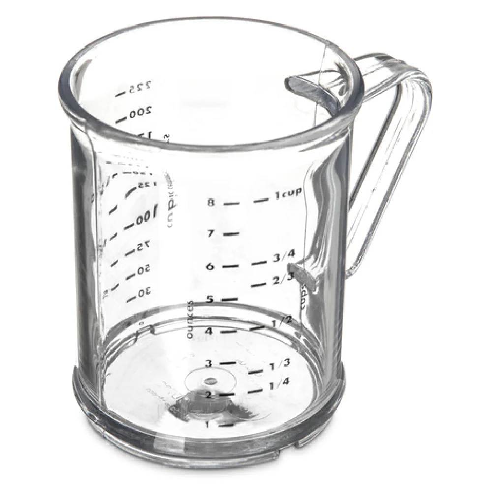 Carlisle 431507 8 Oz Measuring Cup with 7-Style Handle Durable Polycarbonate Clear