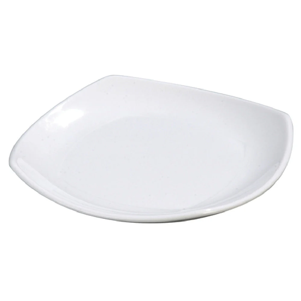 Carlisle 4330602 9-1/2 Inch Square Dinner Plate Melamine White Rolled Edge
