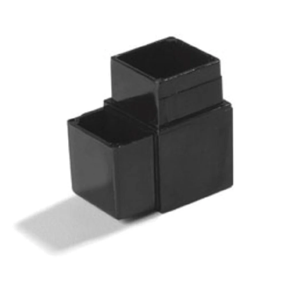 Carlisle 900403 1 Inch Square Aluminum 90 Degree Sneeze Guard Assembly Block Black