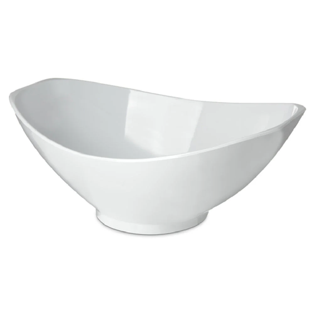 Carlisle 041102 3.30 Quart White Scoop Bowl Footed SAN Plastic with Descriptors
