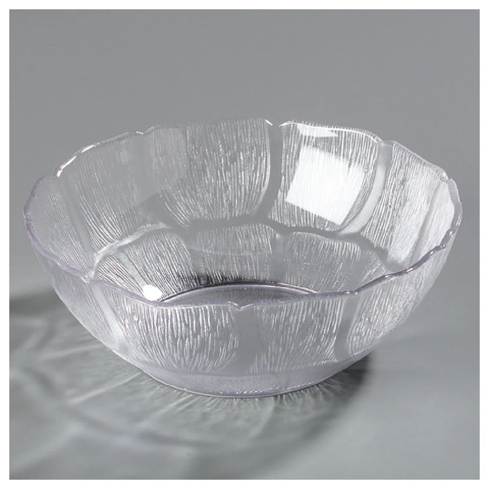 Carlisle 690807 1.2 Quarts Clear Bowl with Floral Edge Polycarbonate