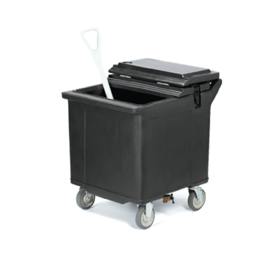 Carlisle IC225403 28 Inch Mobile Ice Caddy Black with Drainage Faucet