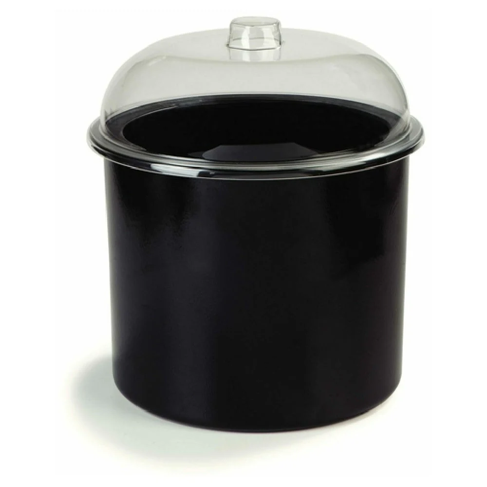 Carlisle CM101203 12 Inch Portable Ice Cream Server with Clear Lid Plastic Black