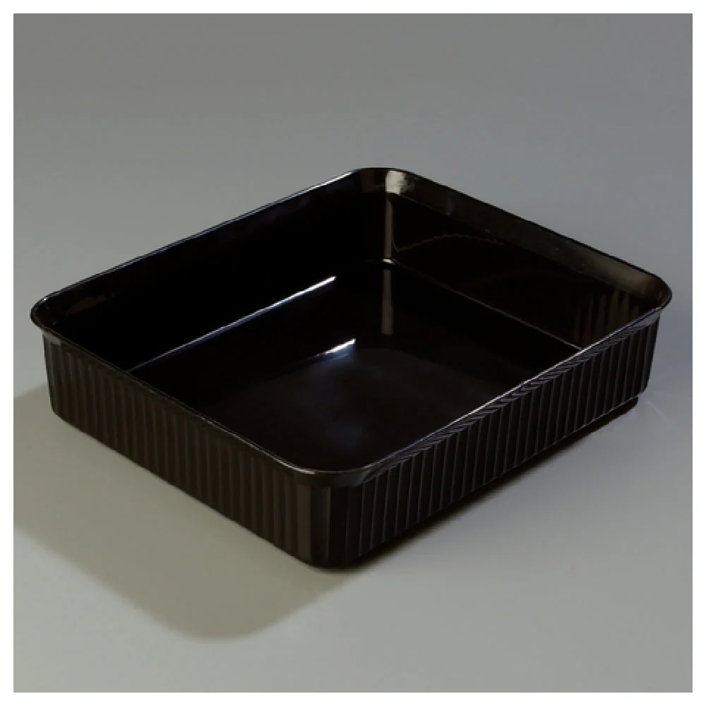 Carlisle 811203 12-1/2 Inch Rectangular Deliware Crock Impact Resistant Black Polypropylene