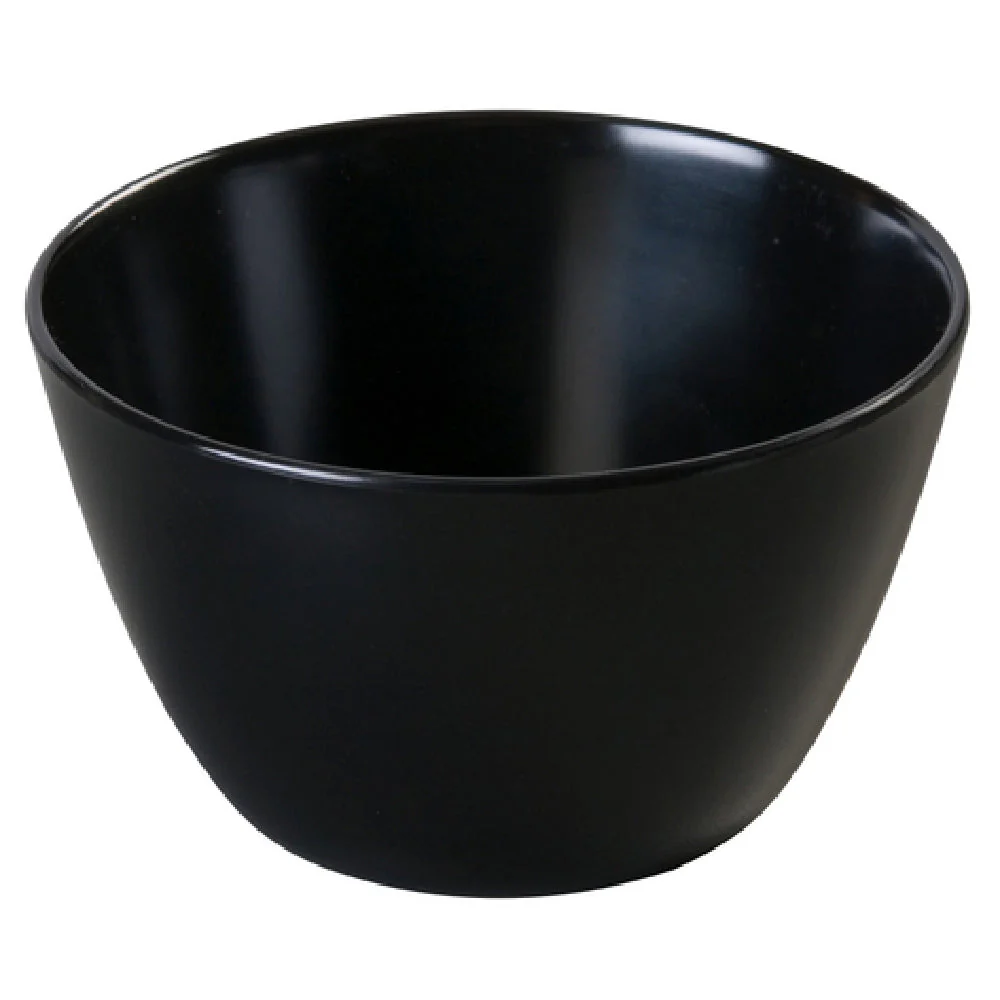 Carlisle KL35003 8 Oz Bouillon Cup Melamine Black Rolled Edge Dishwasher Safe
