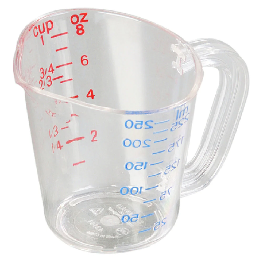 Carlisle 4314107 8 Oz Oval Measuring Cup with Pour Spout Polycarbonate Clear